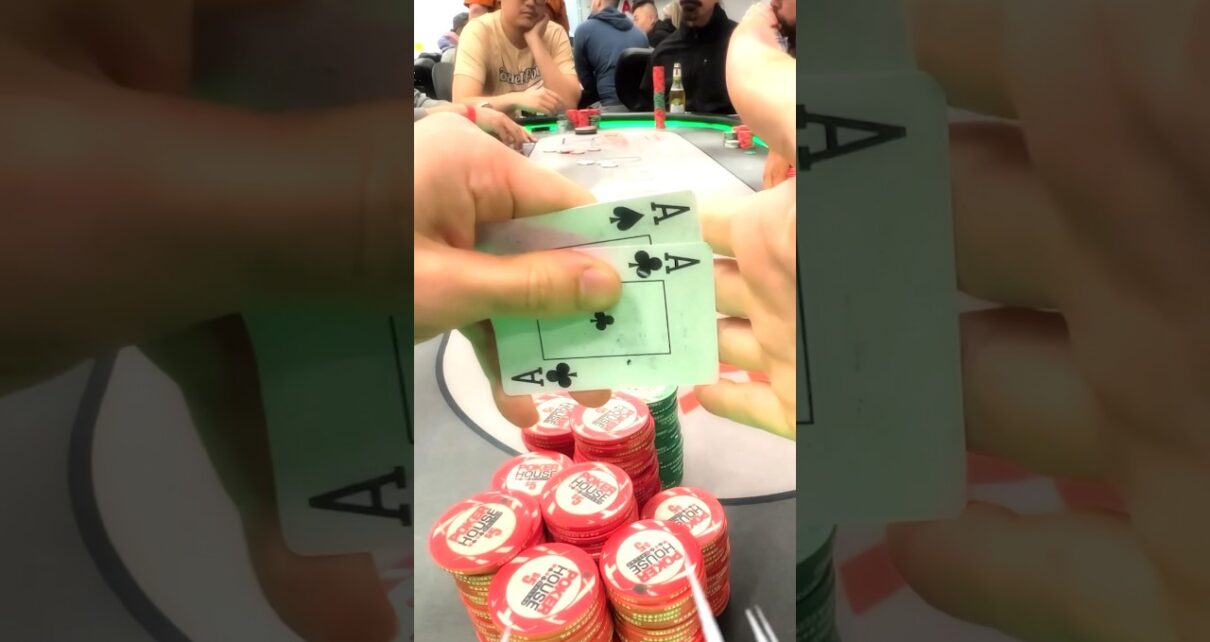 THE BEST HAND IN POKER!! ALL-IN w/ POCKET ACES!! #shorts #poker