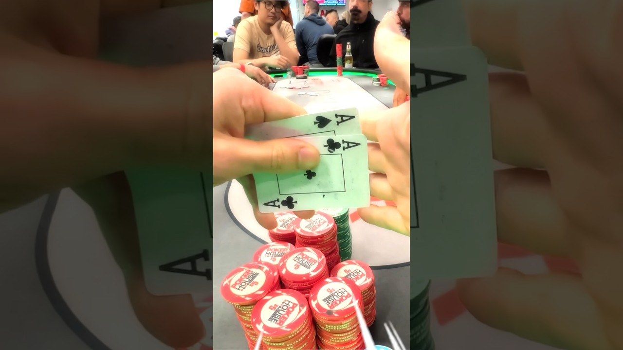 THE BEST HAND IN POKER!! ALL-IN w/ POCKET ACES!! #shorts #poker