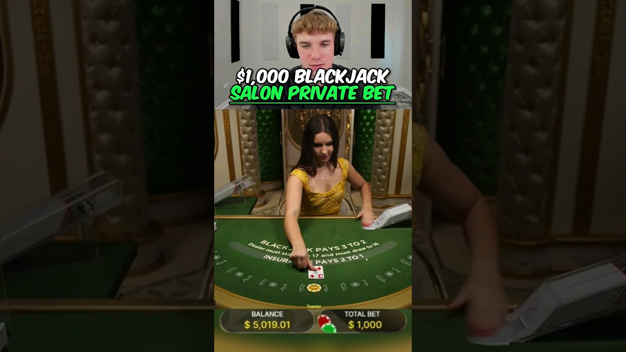 Toaster bets $1,000 in this BLACKJACK private salon *PROFIT*