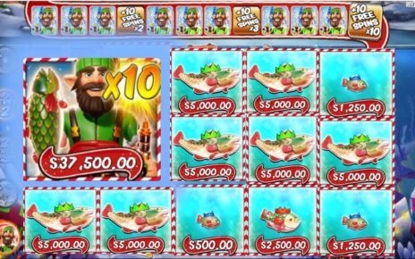 BIG BASS CHRISTMAS BASH NICE GAMEPLAY BONUS BUY ONLINE CASINO SLOT X10 MULTIPLIER 1 FISHERMAN