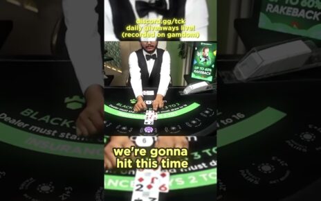 DOUBLING DOWN INSANE 0 BLACKJACK HAND!!