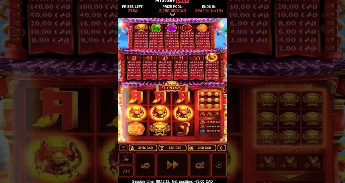 9 LIONS, BETTY, ONLINE CASINO,MEGA WIN! Must be 19 years or older to play!