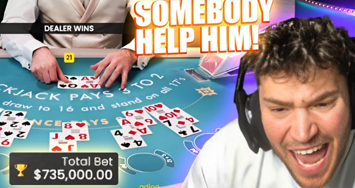 Adin Ross Get CRUSHED in This Blackjack Session! #casino #blackjack #gambling