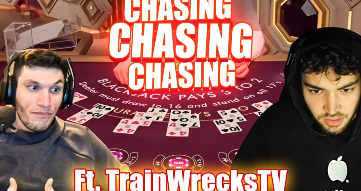 Adin Ross ft. TrainwrecksTV તેનું જુગારનું દેવું ચૂકવવાનો પ્રયાસ કરે છે! #blackjack #onlinecasino #gambling