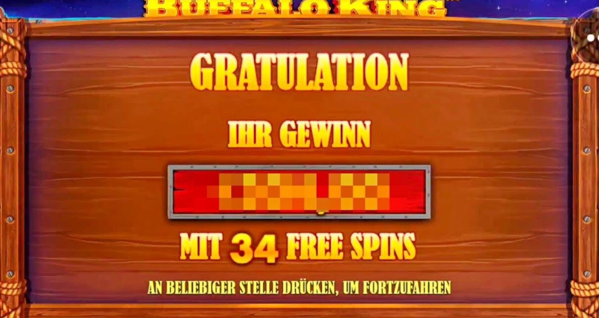 Das sieht man selten! 34 Freispiele im Buffalo King! Online Casino Deutschland echtes Geld