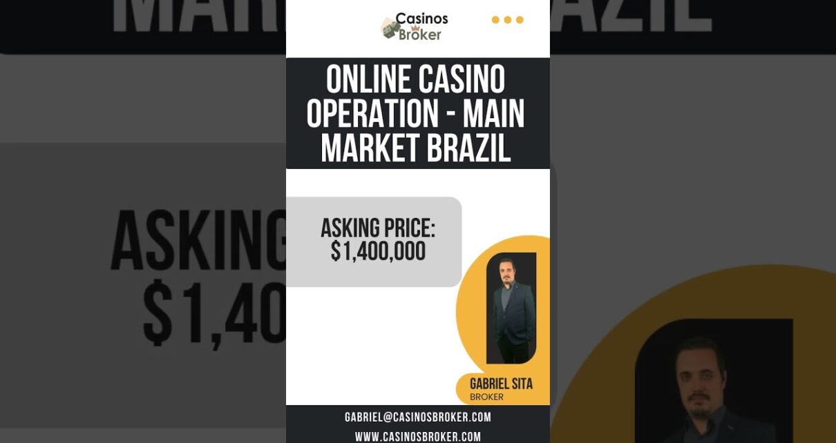 Online Casino functioning – Main Market Brazil, asking toll: .4M USD  #igaming  #casino #invest