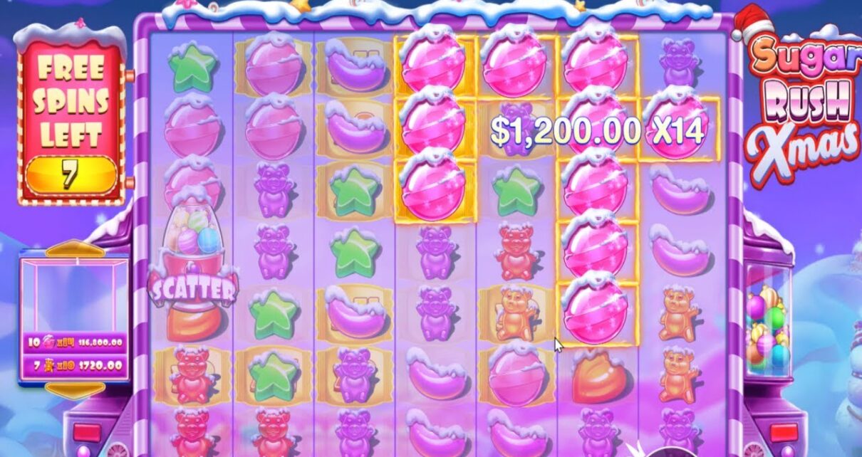 SUGAR RUSH XMAS 14X MULTIPLIER HIT BEST SYMBOLS BONUS BUY ONLINE CASINO ONLINE SLOT