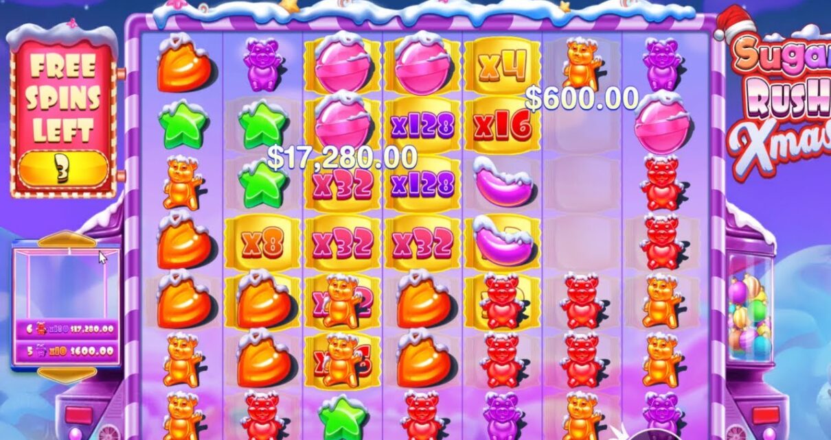 SUGAR RUSH XMAS BONUS BUY ONLINE CASINO ONLINE SLOT 128X MULTIPLIER EPIC WIN