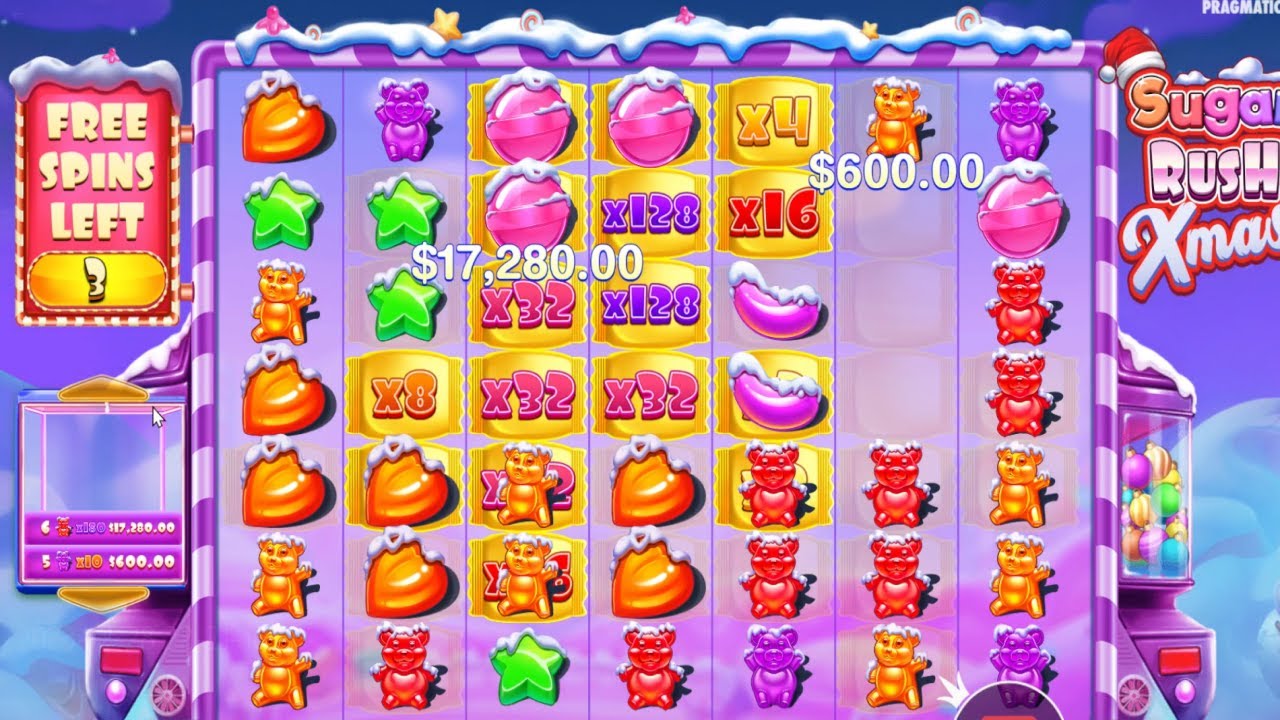 SUGAR RUSH XMAS BONUS BUY ONLINE CASINO ONLINE SLOT 128X MULTIPLIER EPIC WIN