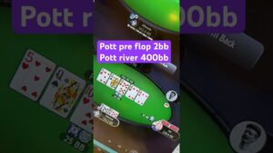 Pott going from 2bb on the flop to 400bb on the river, love slow playing 1010 pre.