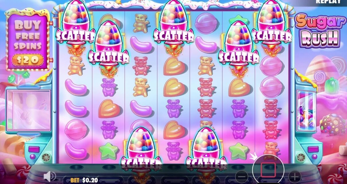 7 SCATTERS ON SUGAR RUSH PAYS INSANE (MEGA WIN)