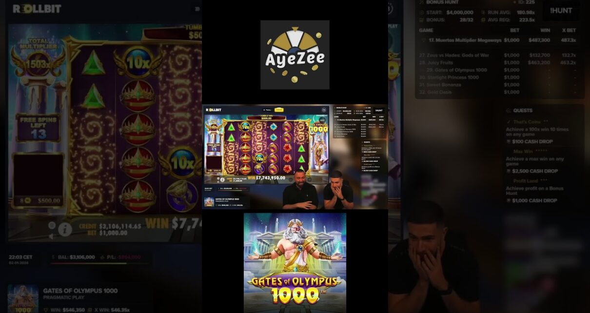 Ayezee MAX WIN Gates of Olympus 1000 (+,000,000)