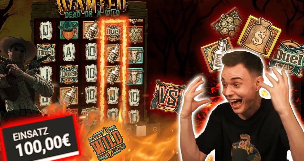 BEI WANTED auf 100€ EINSATZ DRIN!🔥🤯 | Casino Slot Stream Highlights