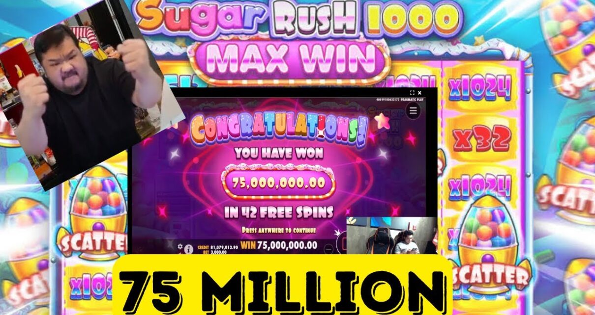 BIG BOY CHENG MAXBET MAXWIN ON SUGAR RUSH 1000! 75 MILLION WIN! #maxwin #slot #bigboycheng #casino