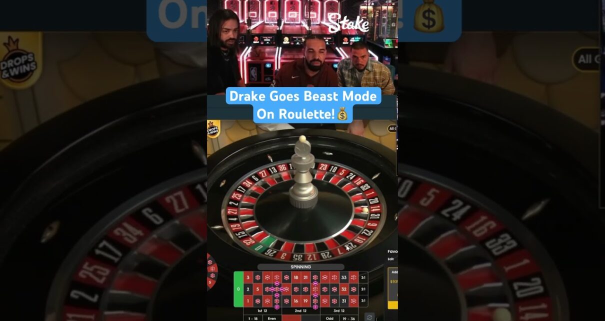 Drake Goes Beast Mode On Roulette! #drake #roulette #casino #maxwin #highroller #hugewin #bigwin