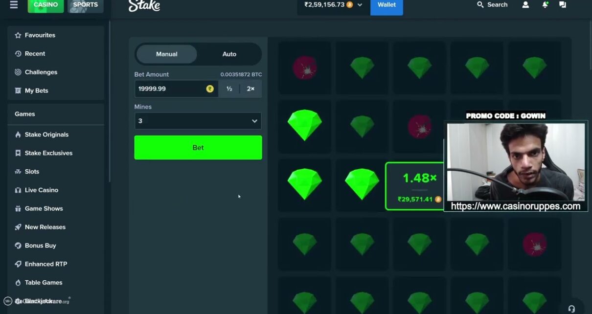 Gambling ₹10,000,00 On Stake Mines In Online Casino | Mines Gambling Game