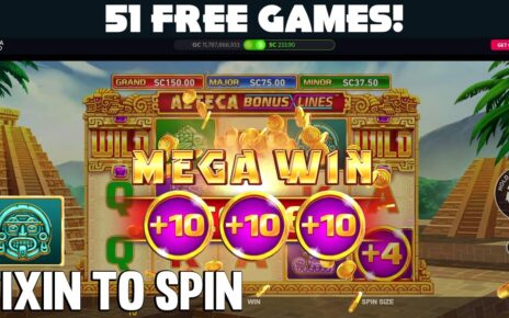 51 FREE GAMES! **NEW GAME** AZTECA BONUS LINES on Chumba Casino