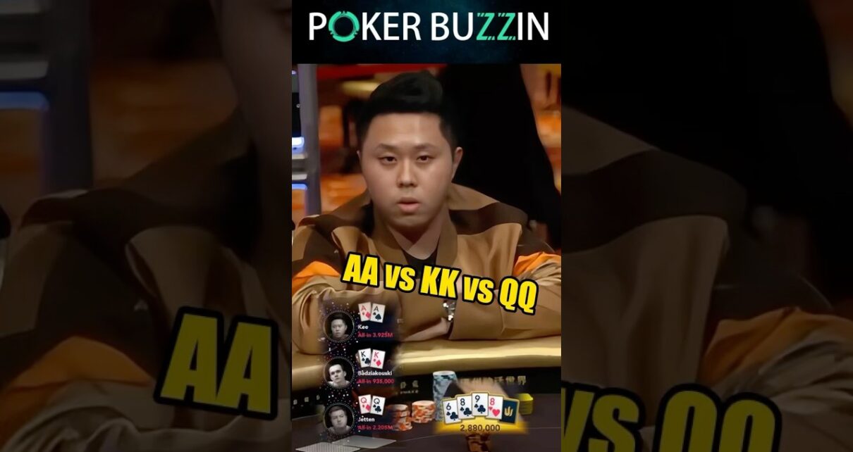 AA vs KK vs QQ #poker #casino #pokerlovers #pokergame #pokerstars