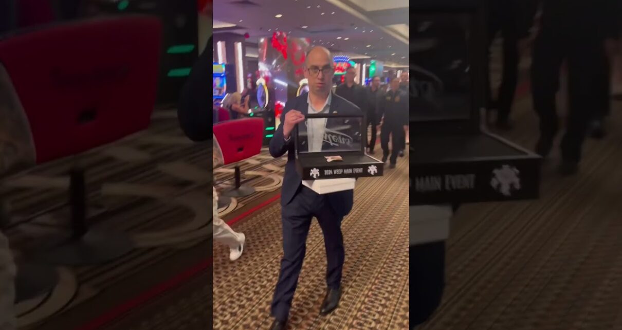 Armed Security for M poker winner walking through casino – 2024 WSOP Main Event bracelet winner
