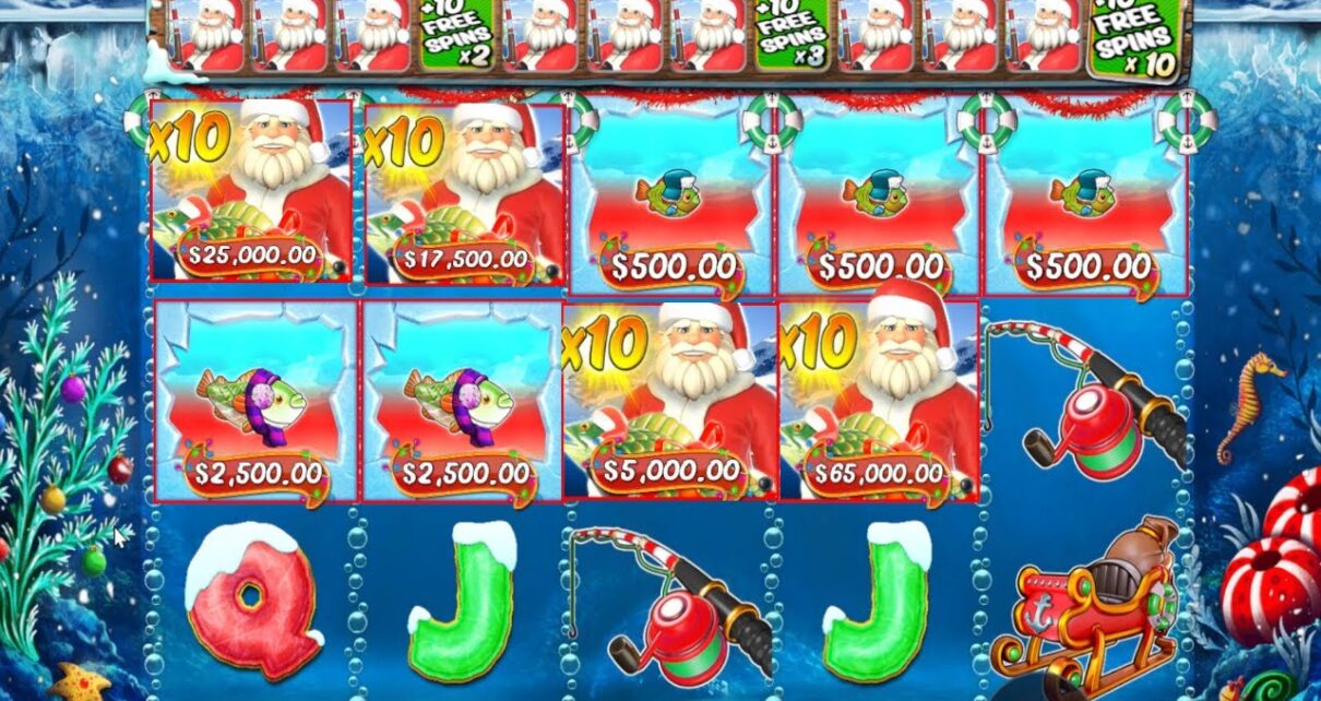 BIG BASS CHRISTMAS 10X MULTIPLIER EPIC GAMEPLAY BONUS BUY ONLINE CASINO ONLINE SLOT 4 FISHERMEN