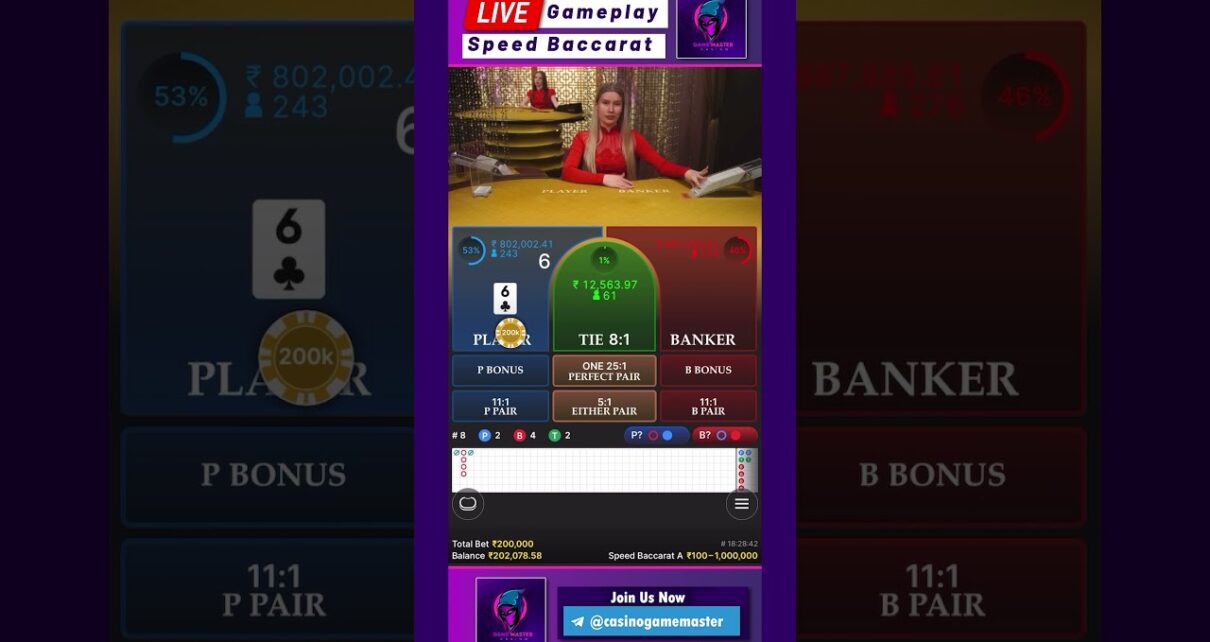 Baccarat Casino Gameplay | Live Online Casino Game Play | Online casino tips | Casino Game Master