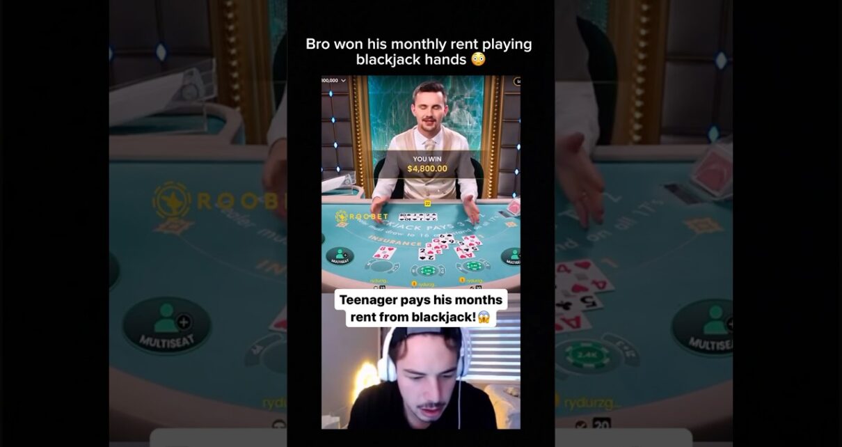 Bro won his monthly rent playing blackjack 😤🔥