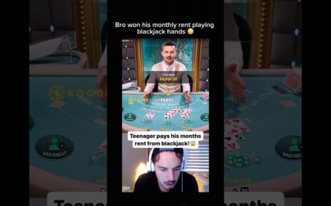 Bro won his monthly rent playing blackjack 😤🔥 #casino #gambling #roobet #slots #streamer #maxwin