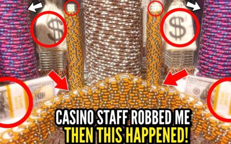 🤬😡CASINO EMPLOYEE ROBBED ME! HE GOT ARRESTED! HIGH RISK COIN PUSHER MEGA MONEY JACKPOT! (MUST SEE)