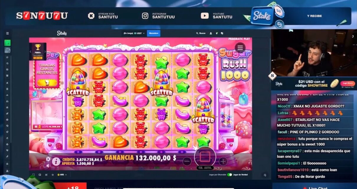 SANTUTU EN CASINO | SUGAR RUSH 1000 TIRA 20 TIRADAS Y SE PICA !!! SHOWTIME