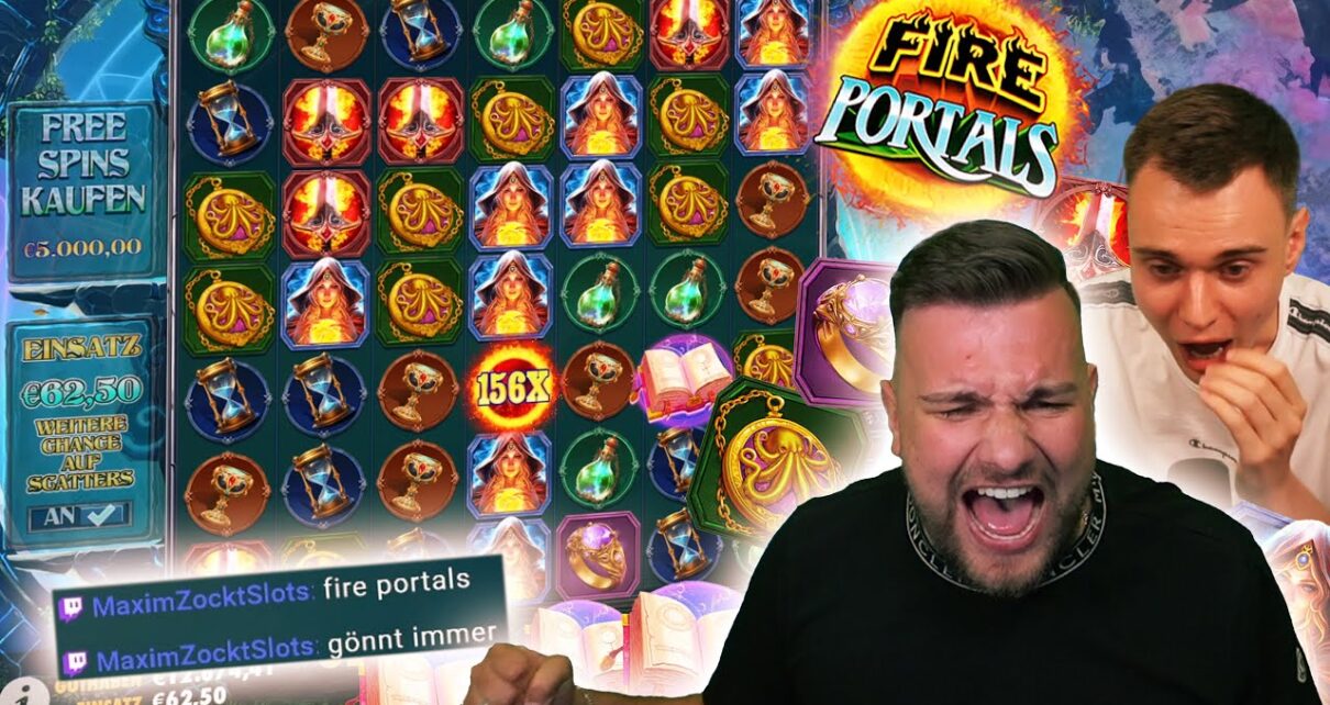 Unfassbar! FIRE PORTALS eskaliert mit Ansage! 🎰🔥 | Casino Slot Stream Highlights