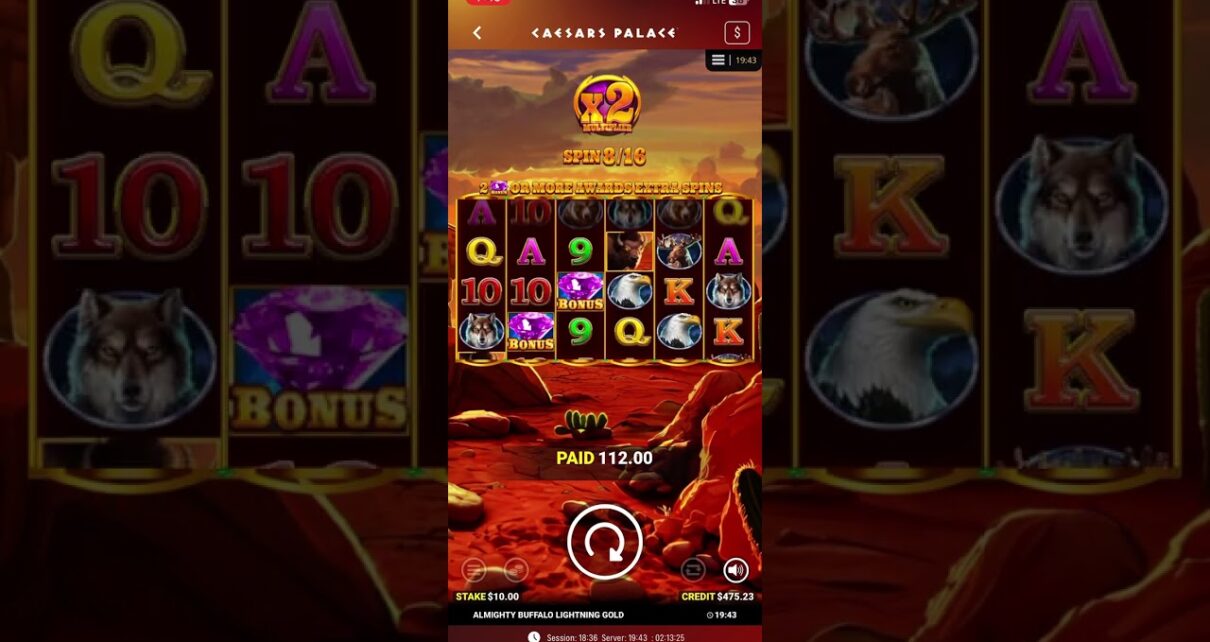 Caesars Palace Online Casino Almighty Buffalo Lightning Gold Ten Dollar Spin Bonus Big Win Caesars Palace Online Casino Almighty Buffalo Lightning Gold Ten Dollar Spin Bonus Big Win