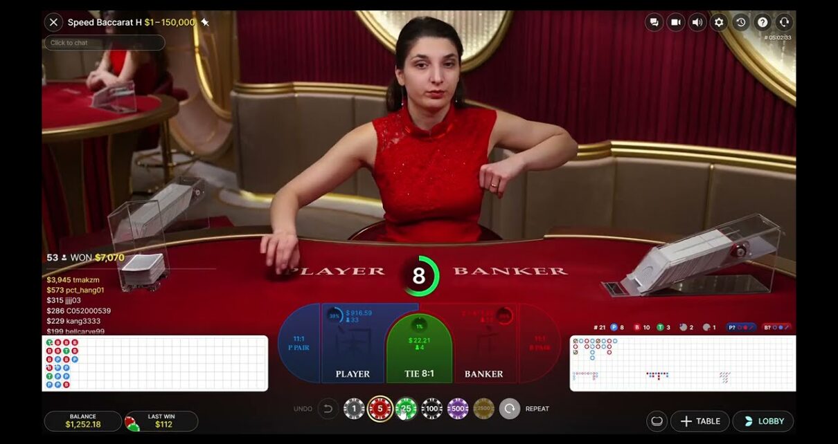 Baccarat Live Online Casino Session and Big Win Online Game by Evolution