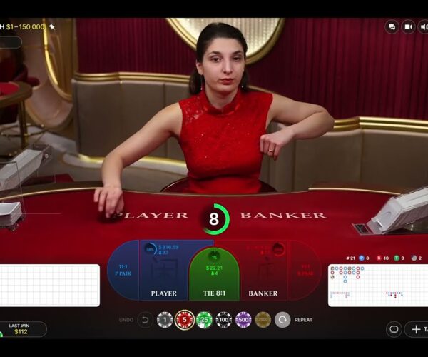 Baccarat Live Online Casino Session and Big Win Online Game by Evolution