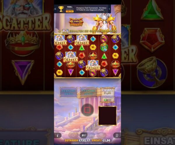 Big Win at Gates of Olympus with Super Scatter Maximum Buys in Merkur Magie and Novoline Online Casino.