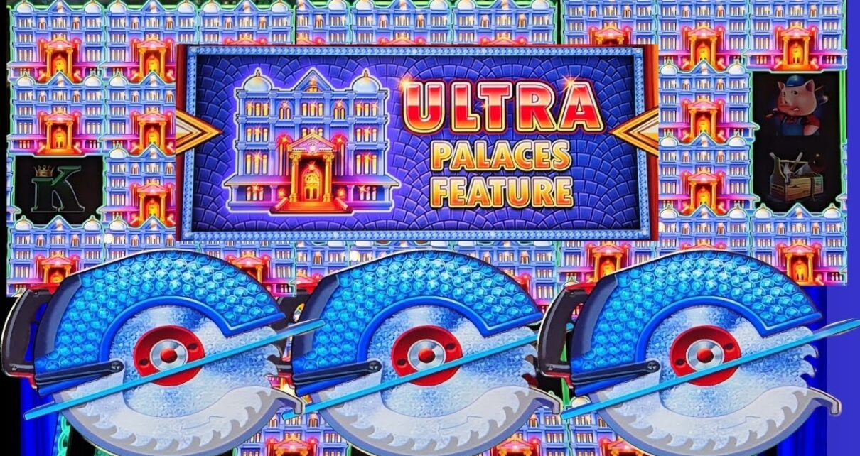 I Hit the Ultra Palaces Feature! Big Win with 2 Hand Payouts on Huff N Puff Grand – Max Bet