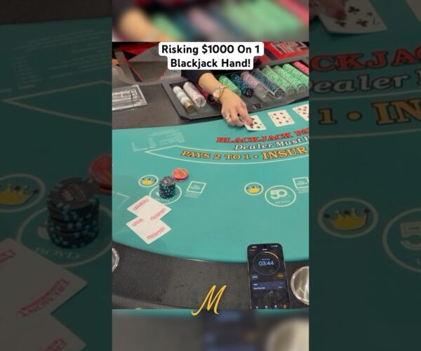 Risking 00 on 1 Blackjack Hand in Las Vegas! Big Win