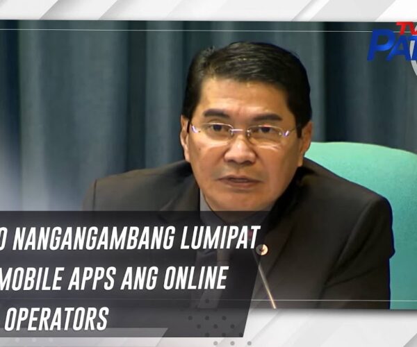Sen. Tulfo is concerned that online gambling operators may switch to other mobile apps on TV Patrol