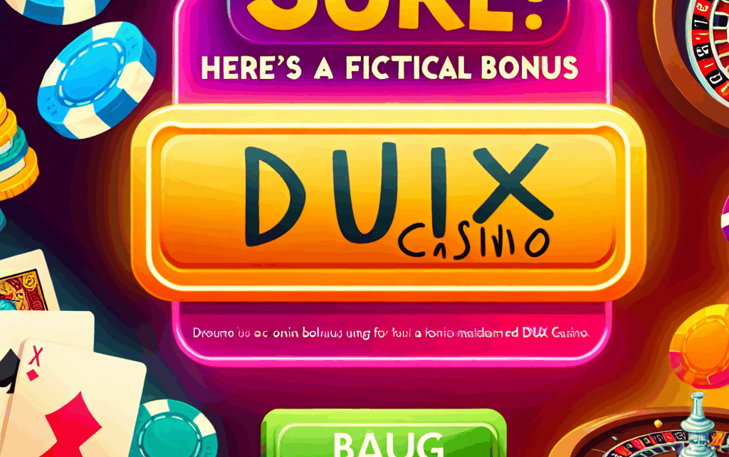 Sure! Here’s a fictional bonus offer for Dux Casino: Sure! Here’s a fictional bonus offer for Dux Casino: