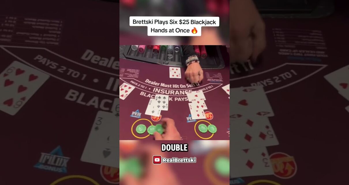 Realbrettski Plays Six Blackjack Hands at Once for a Big Win Realbrettski Plays Six Blackjack Hands at Once for a Big Win