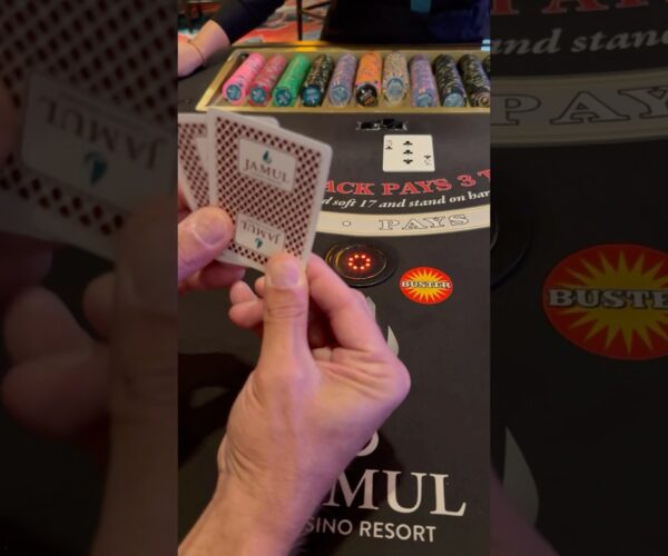 I let the blackjack dealer look first at the Big Win.